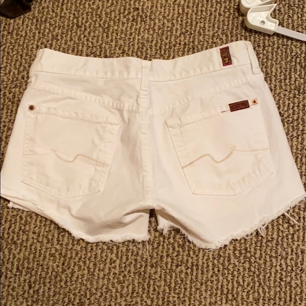 White denim 7 for all mankind cutoff shorts